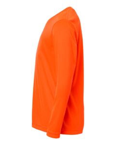 CORE365 CE10LY Youth Capital Performance Long Sleeve T-Shirt – Safety Orange (side)