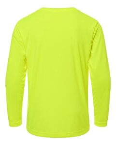 CORE365 CE10LY Youth Capital Performance Long Sleeve T-Shirt – Safety Yellow (back)
