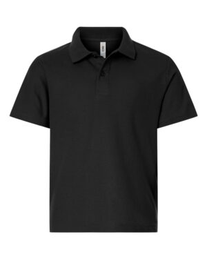 CORE365 CE106Y Youth Resolve CVC Performance Pique Polo – Black