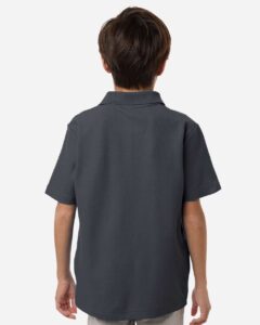 CORE365 CE106Y Youth Resolve CVC Performance Pique Polo – Carbon (on model back)