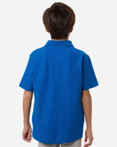 CORE365 CE106Y Youth Resolve CVC Performance Pique Polo – True Royal (on model back)