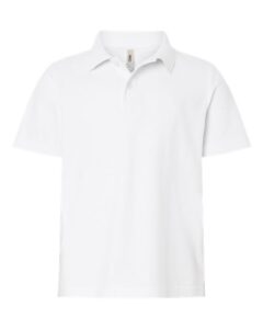 CORE365 CE106Y Youth Resolve CVC Performance Pique Polo – White