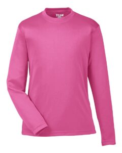 Team 365 TT11YL Youth Zone Performance Long Sleeve T-Shirt – Sport Charity Pink