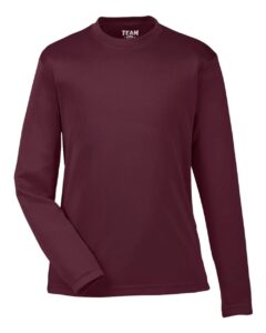 Team 365 TT11YL Youth Zone Performance Long Sleeve T-Shirt – Sport Dark Maroon