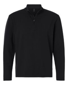 AllPro STF870 Men’s Stretch Quarter-Zip Fleece Pullover – Black