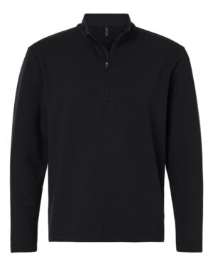 AllPro STF870 Men’s Stretch Quarter-Zip Fleece Pullover – Black