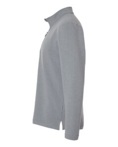 AllPro STF870 Men’s Stretch Quarter-Zip Fleece Pullover – Heather Steel (side)