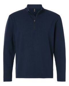 AllPro STF870 Men’s Stretch Quarter-Zip Fleece Pullover – Navy