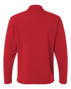 AllPro STF870 Men’s Stretch Quarter-Zip Fleece Pullover – Red (back)
