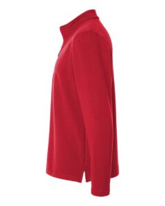 AllPro STF870 Men’s Stretch Quarter-Zip Fleece Pullover – Red (side)