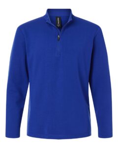 AllPro STF870 Men’s Stretch Quarter-Zip Fleece Pullover – Royal
