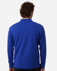 AllPro STF870 Men’s Stretch Quarter-Zip Fleece Pullover – Royal (on model back)