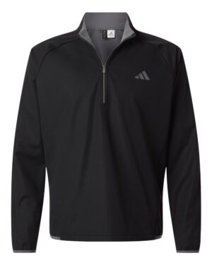 Adidas A2027 Men’s Ultimate365 Wind Quarter-Zip Pullover – Black