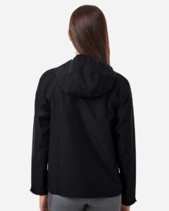 Under Armour 6009571 Women’s Cloudstrike Jacket – Black/ White (on model back)