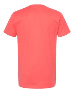 Tultex 202 Unisex Fine Jersey T-Shirt – Bright Coral (back)