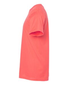 Tultex 202 Unisex Fine Jersey T-Shirt – Bright Coral (side)