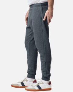 Gildan 18250 Unisex Heavy Blend™ Joggers – Dark Heather (on model side)