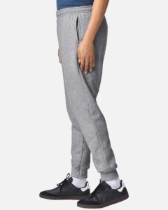 Gildan 18250 Unisex Heavy Blend™ Joggers – Sport Grey (on model side)