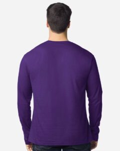 Gildan 64400 Unisex Softstyle® Long Sleeve T-Shirt – Purple (on model back)