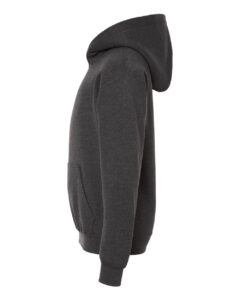 Gildan 18500B Youth Heavy Blend™ Hooded Sweatshirt – Fan Charcoal Heather (side)