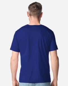 Gildan 64PLSMA Unisex Softstyle® Plasma Print T-Shirt – Fan Deep Royal (on model back)
