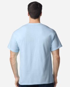 Gildan 64PLSMA Unisex Softstyle® Plasma Print T-Shirt – Light Blue (on model back)
