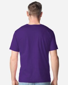 Gildan 64PLSMA Unisex Softstyle® Plasma Print T-Shirt – Purple (on model back)