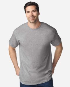Gildan 64PLSMA Unisex Softstyle® Plasma Print T-Shirt – Sport Grey (on model)