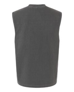 American Apparel 207GD Unisex Heavyweight Cotton Garment-Dyed Boxy Muscle Tee – Faded Black (back)