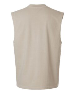 American Apparel 207GD Unisex Heavyweight Cotton Garment-Dyed Boxy Muscle Tee – Faded Bone (back)