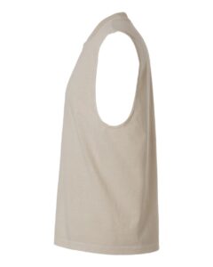 American Apparel 207GD Unisex Heavyweight Cotton Garment-Dyed Boxy Muscle Tee – Faded Bone (side)