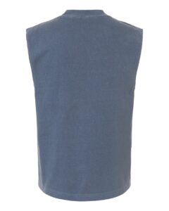 American Apparel 207GD Unisex Heavyweight Cotton Garment-Dyed Boxy Muscle Tee – Faded Navy (back)