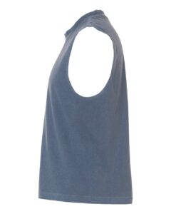 American Apparel 207GD Unisex Heavyweight Cotton Garment-Dyed Boxy Muscle Tee – Faded Navy (side)