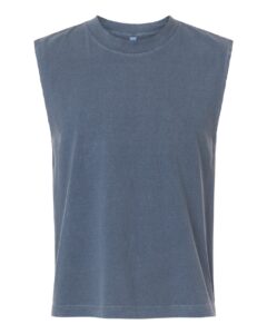 American Apparel 207GD Unisex Heavyweight Cotton Garment-Dyed Boxy Muscle Tee – Faded Navy