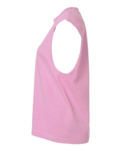 American Apparel 207GD Unisex Heavyweight Cotton Garment-Dyed Boxy Muscle Tee – Faded Powder Pink (side)