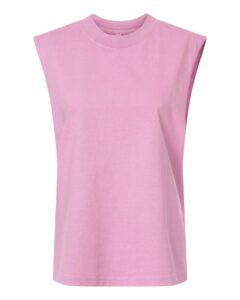 American Apparel 207GD Unisex Heavyweight Cotton Garment-Dyed Boxy Muscle Tee – Faded Powder Pink