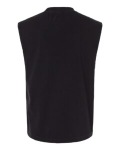 American Apparel 207GD Unisex Heavyweight Cotton Garment-Dyed Boxy Muscle Tee – True Black (back)