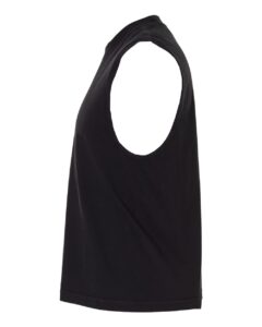 American Apparel 207GD Unisex Heavyweight Cotton Garment-Dyed Boxy Muscle Tee – True Black (side)