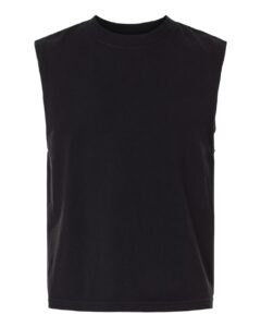 American Apparel 207GD Unisex Heavyweight Cotton Garment-Dyed Boxy Muscle Tee – True Black