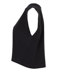 American Apparel 307GD Women’s Heavyweight Cotton Garment-Dyed Muscle Tee – True Black (side)