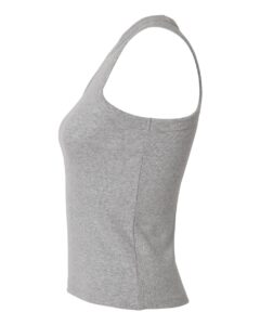 American Apparel BR2101 Women’s Baby Rib Fitted Tank – Heather Grey (side)