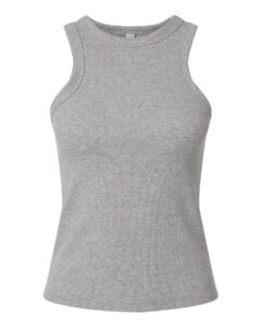American Apparel BR2101 Women’s Baby Rib Fitted Tank – Heather Grey