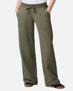 American Apparel FTP00 Women’s French Terry Wide Leg Pants – Lieutenant (on model)