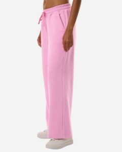 American Apparel FTP00 Women’s French Terry Wide Leg Pants – Powder Pink (on model side)