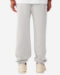 BELLA + CANVAS 4737 Unisex 10 oz. Heavyweight Sweatpants – Vintage Heather Grey (on model back)