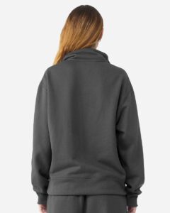 BELLA + CANVAS 4740 Unisex 10 oz Quarter-Zip Pullover Sweatshirt – Asphalt (on model back)