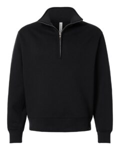 BELLA + CANVAS 4740 Unisex 10 oz Quarter-Zip Pullover Sweatshirt – Black