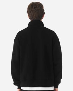 BELLA + CANVAS 4740 Unisex 10 oz Quarter-Zip Pullover Sweatshirt – Black (on model back)