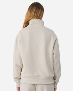 BELLA + CANVAS 4740 Unisex 10 oz Quarter-Zip Pullover Sweatshirt – Dust (on model back)