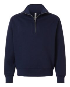 BELLA + CANVAS 4740 Unisex 10 oz Quarter-Zip Pullover Sweatshirt – Navy